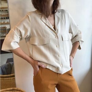 Eve Gravel Panorama Top in Cream
